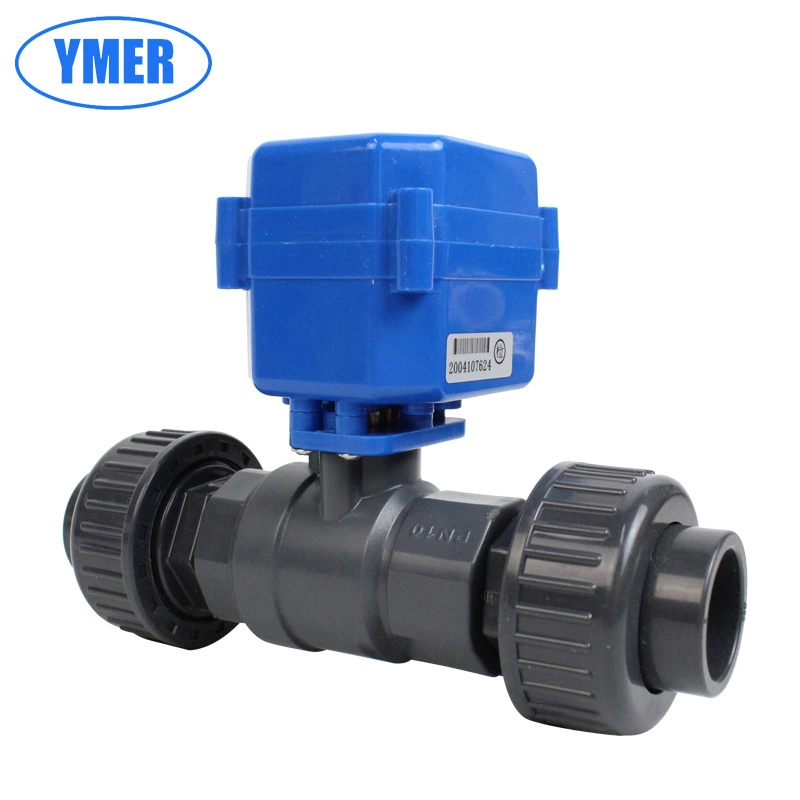 AC24V DC24V UPVC Plastic Motorized Control Ball Valve