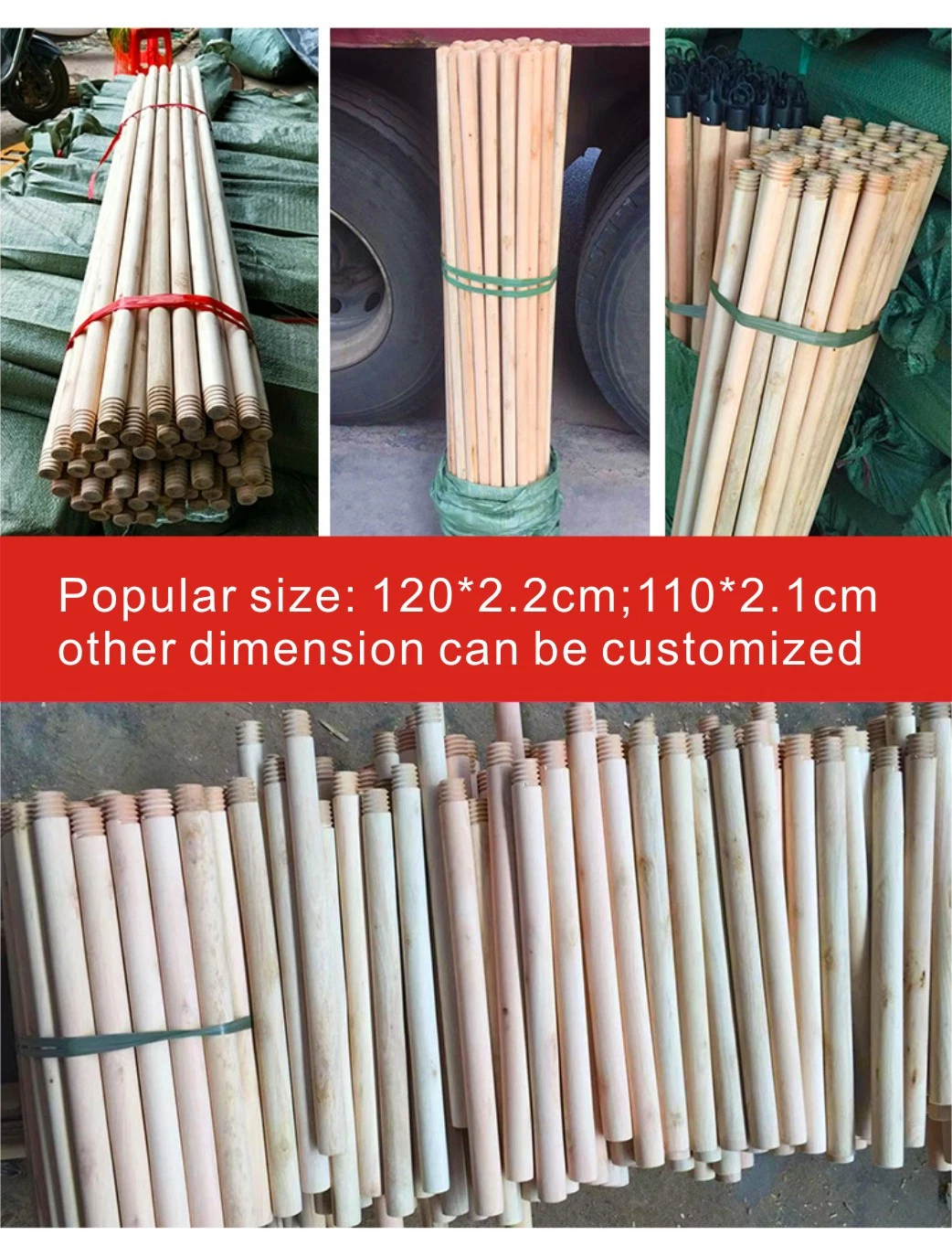 Furniture Cleaning Supplies Wooden Varnished Broom Sticks Mop Household Product