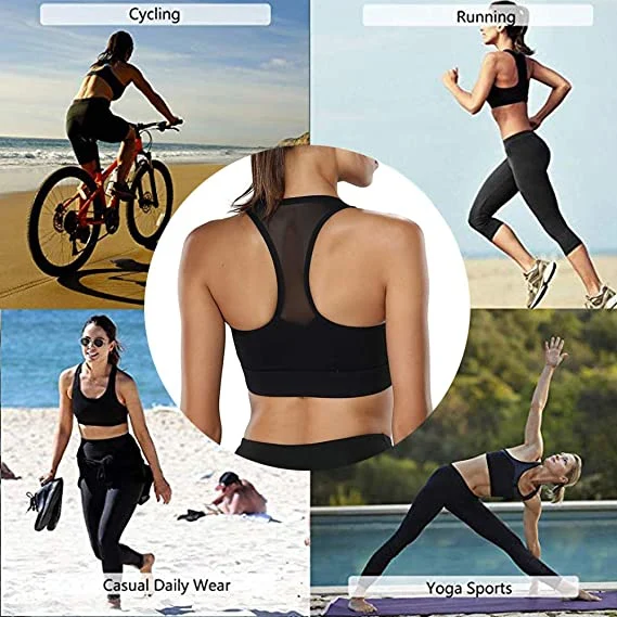 Sports Bras for Women Padded Racerback Bra Fitness Activewear Workout Tank Tops