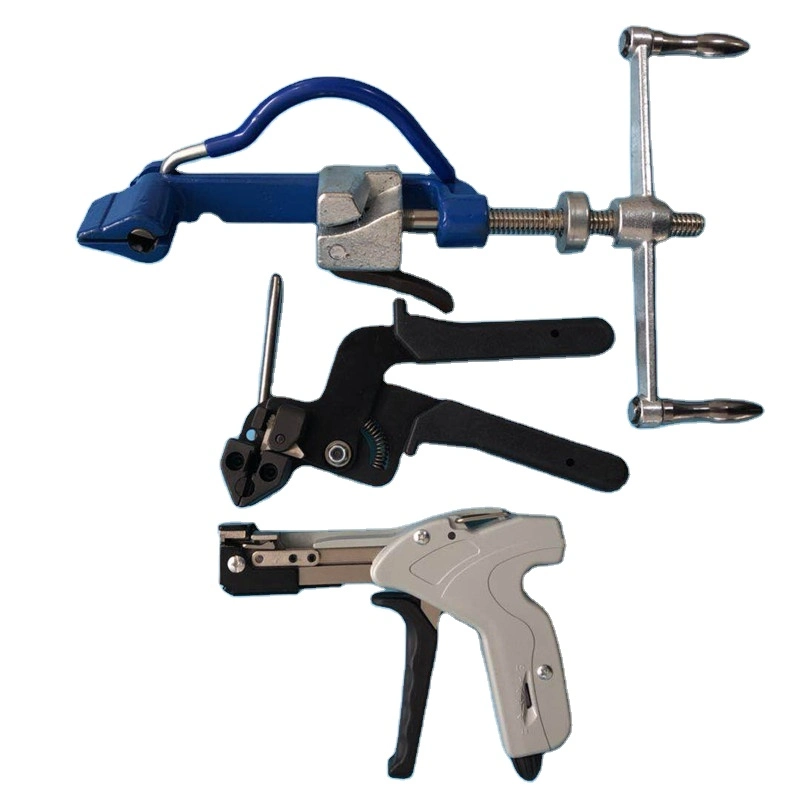 Stainless Steel Cable Tie Gun Tool for Tensioning and Cutting