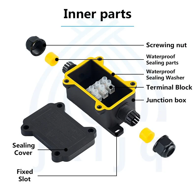 Small H Type Plastic Electrical Wire Underwater Cable LED Power IP68 3 Way Waterproof Wire Connection Junction Boxes