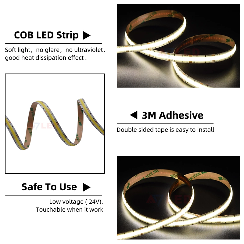 Los LED de 640M/AAC 3000K-6500K flexible COB TIRA DE LEDS