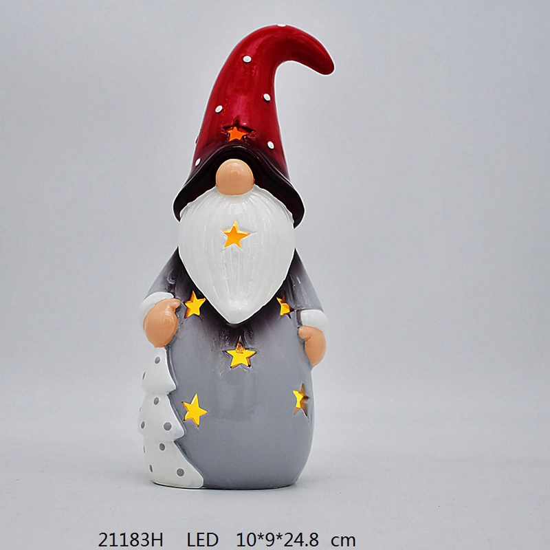 Nordic Lighting Santa Claues with Long for Christmas Decoration