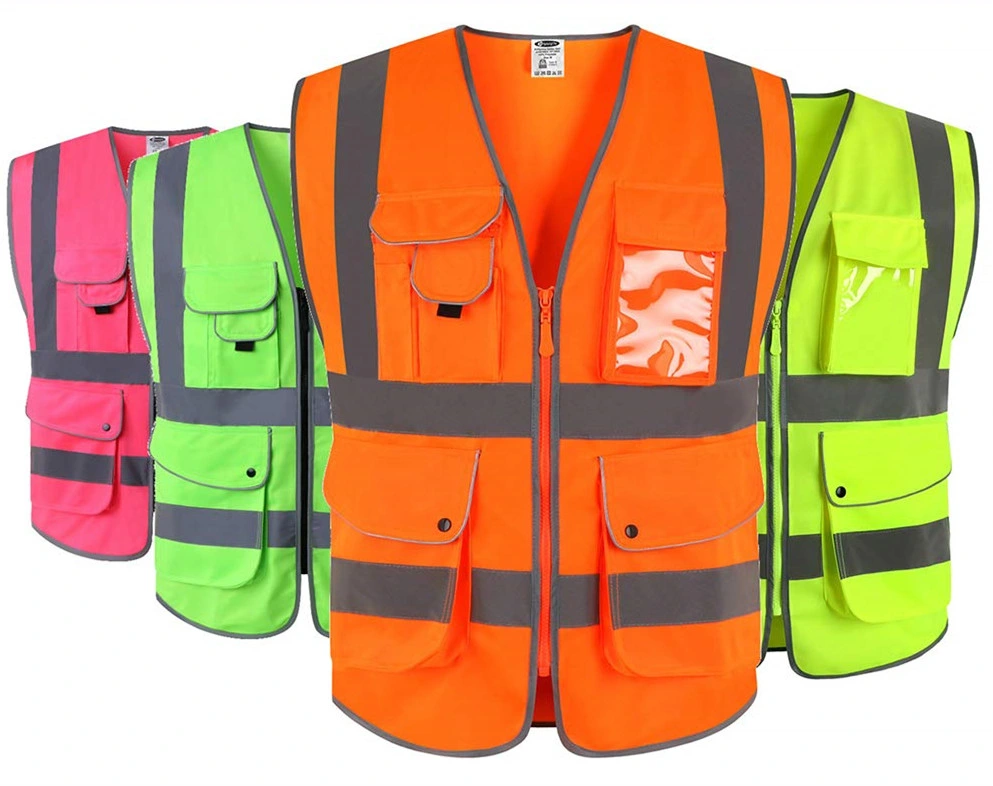 PPE Traffic Safety Pockets Reflective Stripes Clothing Industrial Work Wear for Night Running