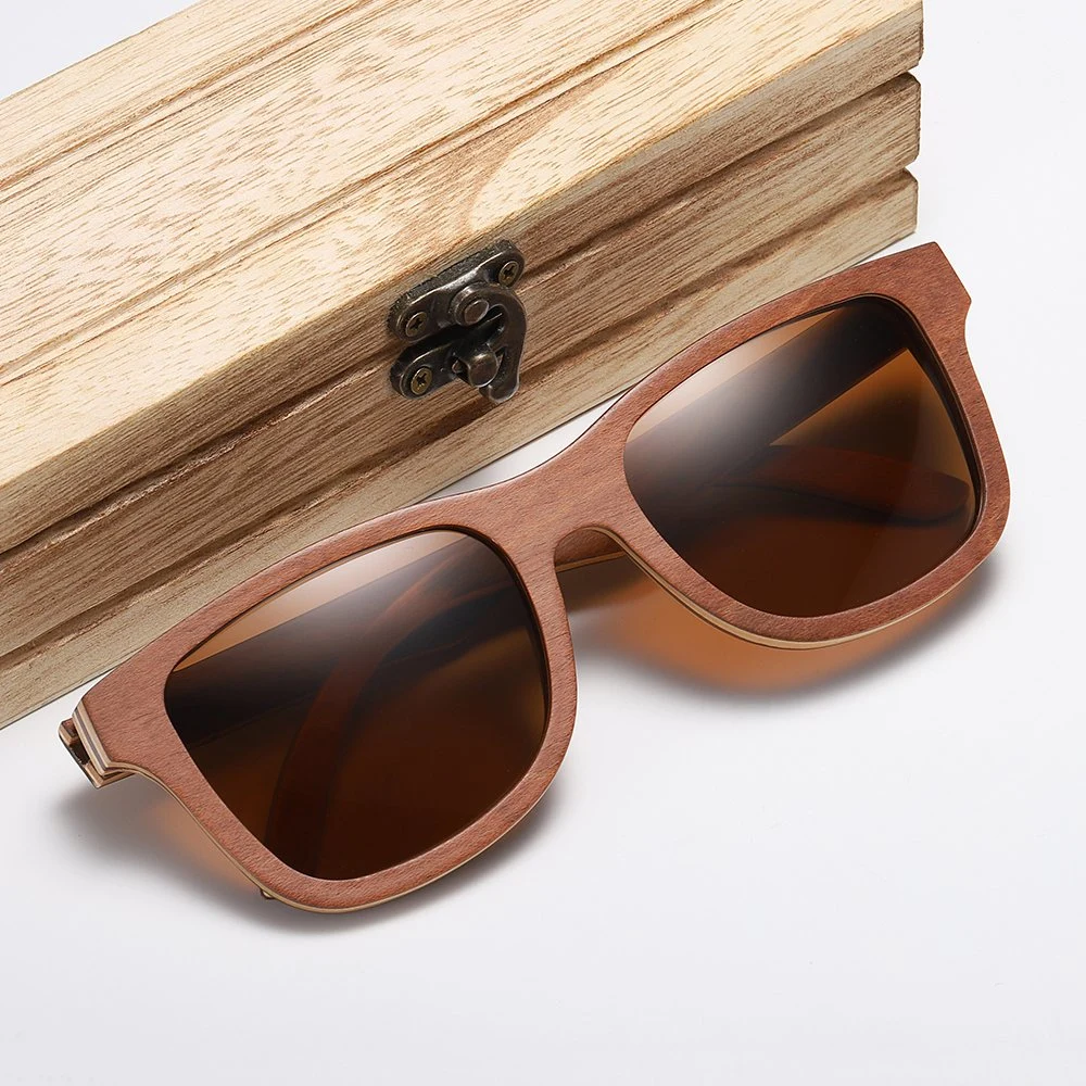 Venta caliente polarizado artesanal de madera de esquí de logotipo personalizado de Moda Gafas de sol