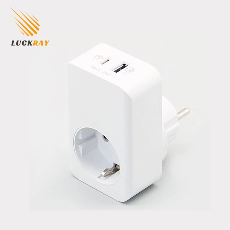 Germany European Type Adaptor Plug with USB and Type C