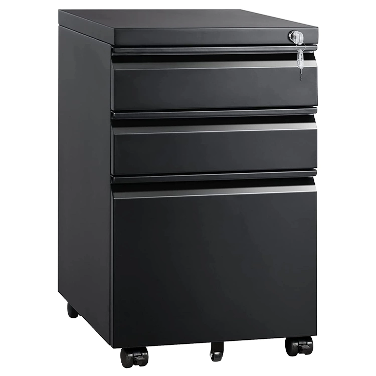 Commercial Metal Office Furniture 3 Drawer Steel Pedestal Mobile Movable Filing Storage Cabinet