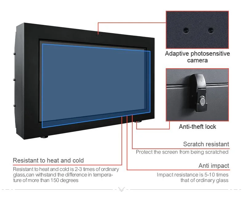 32inch LCD Multi-Touchscreen-Outdoor-Werbung Kiosk IP55 Wand Befestigen Sie wasserdichte Digital Signage und Displays