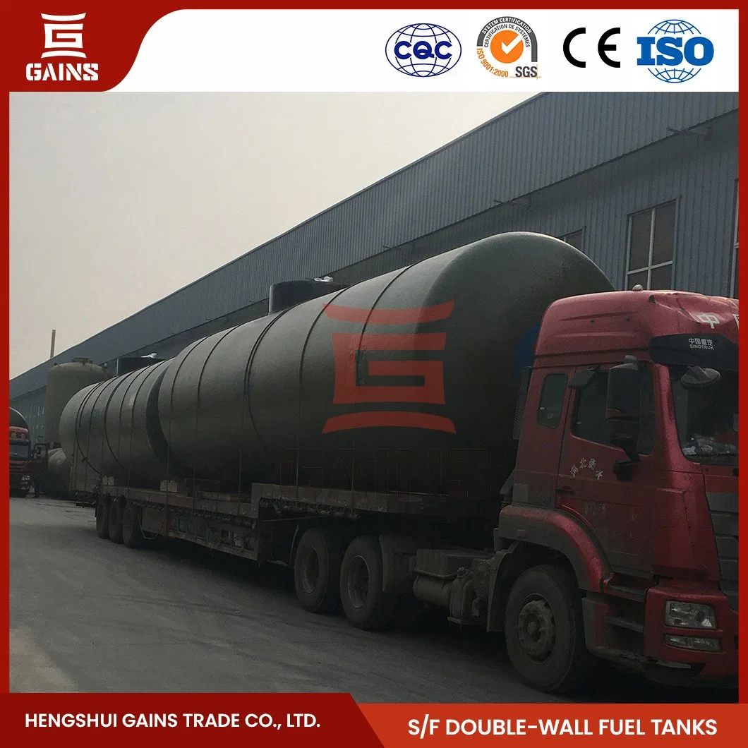 Ganancias Doble pared tanques de aceite a granel proveedores China Fiberglass Double Tanque de combustible de acero de pared