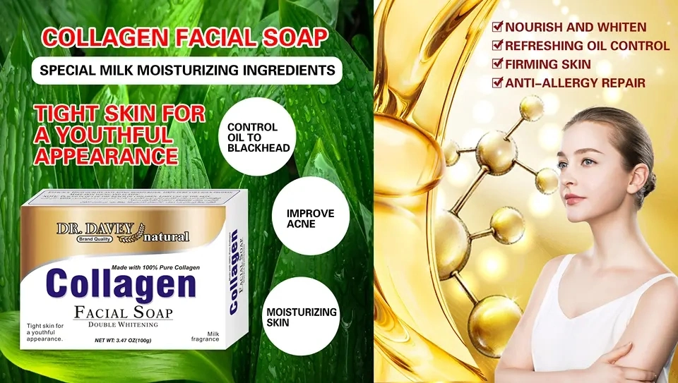 Collagen Facial Soap Double Whitening mit 100% Pure Collagen gemacht Neue Seife