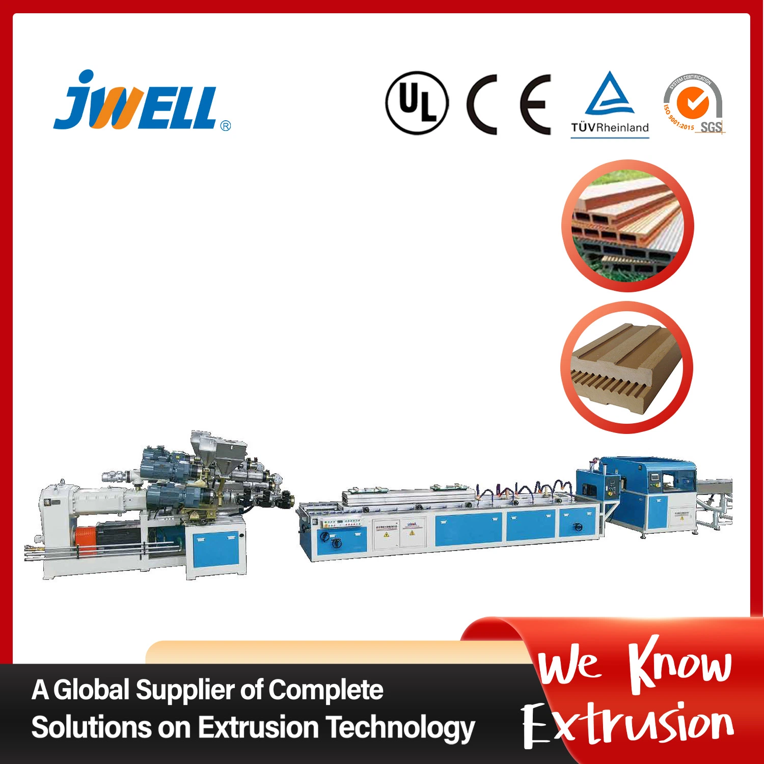 Jwell Wood Plastic WPC (PE PP) Profile Production Line