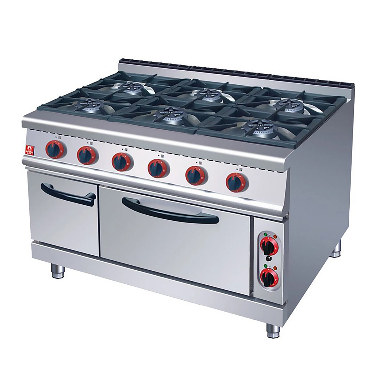 Electrodomésticos de cocina acero inoxidable Encendido automático 2-8 Burner quemador de estufa de gas comercial