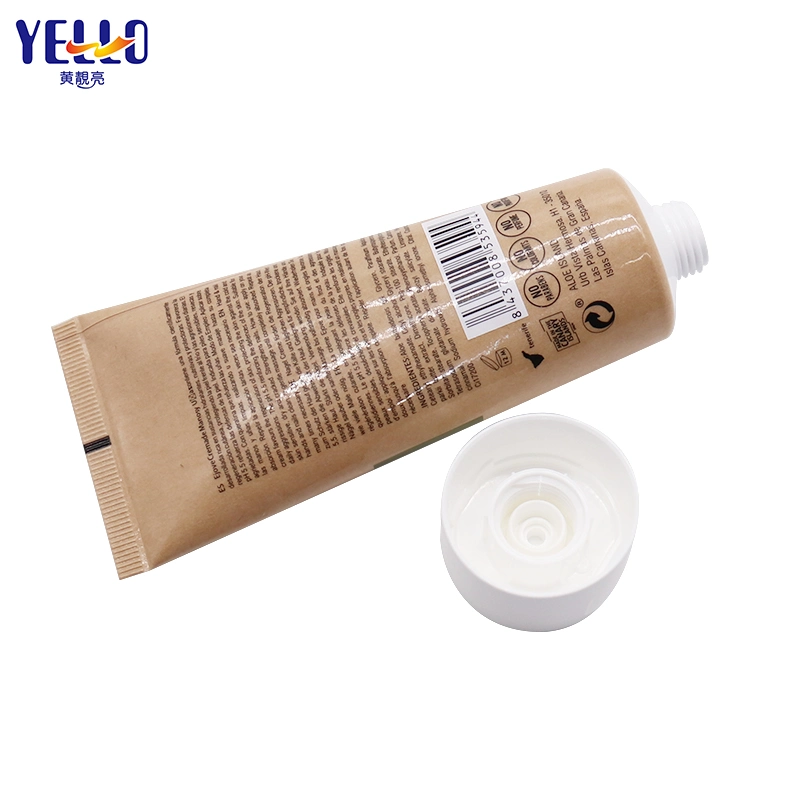 Eco-Friendly Kraft Paper Tube Sustainable Packaging Squeeze Cosmetic Lotion Tube for Cream Hand 75ml