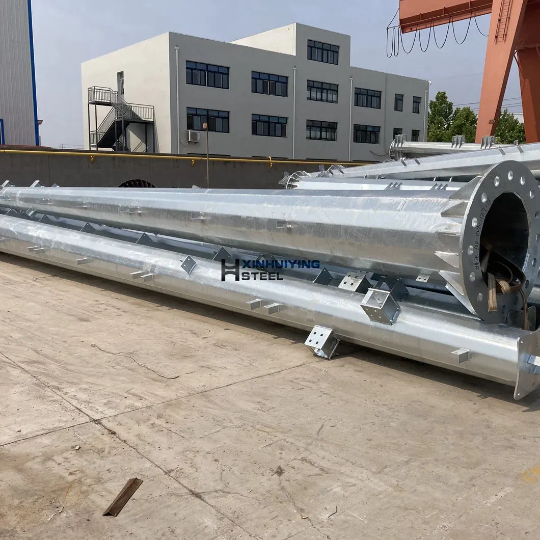 Electrical Transmission Line Hot Dipped Galvanized Steel Poles