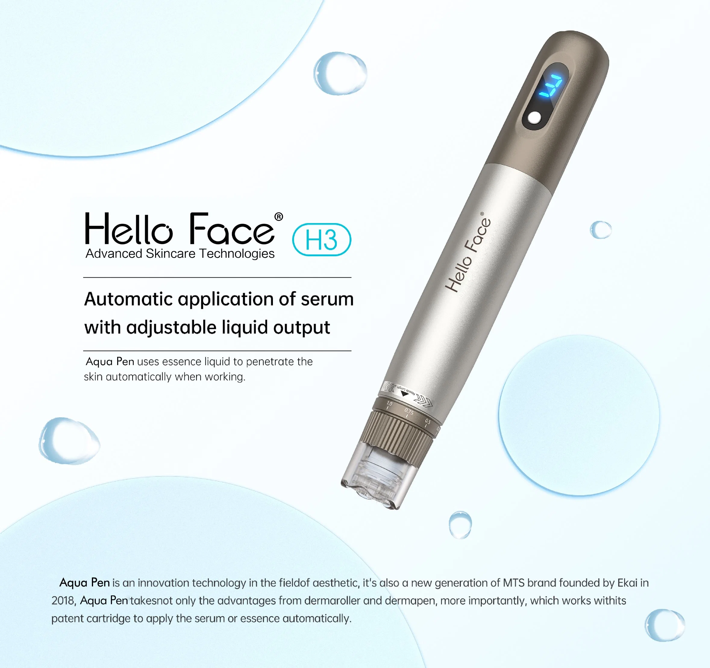 H3 Microneedle Dermapen Skin Rejuvenation Anti-Aging Wireless