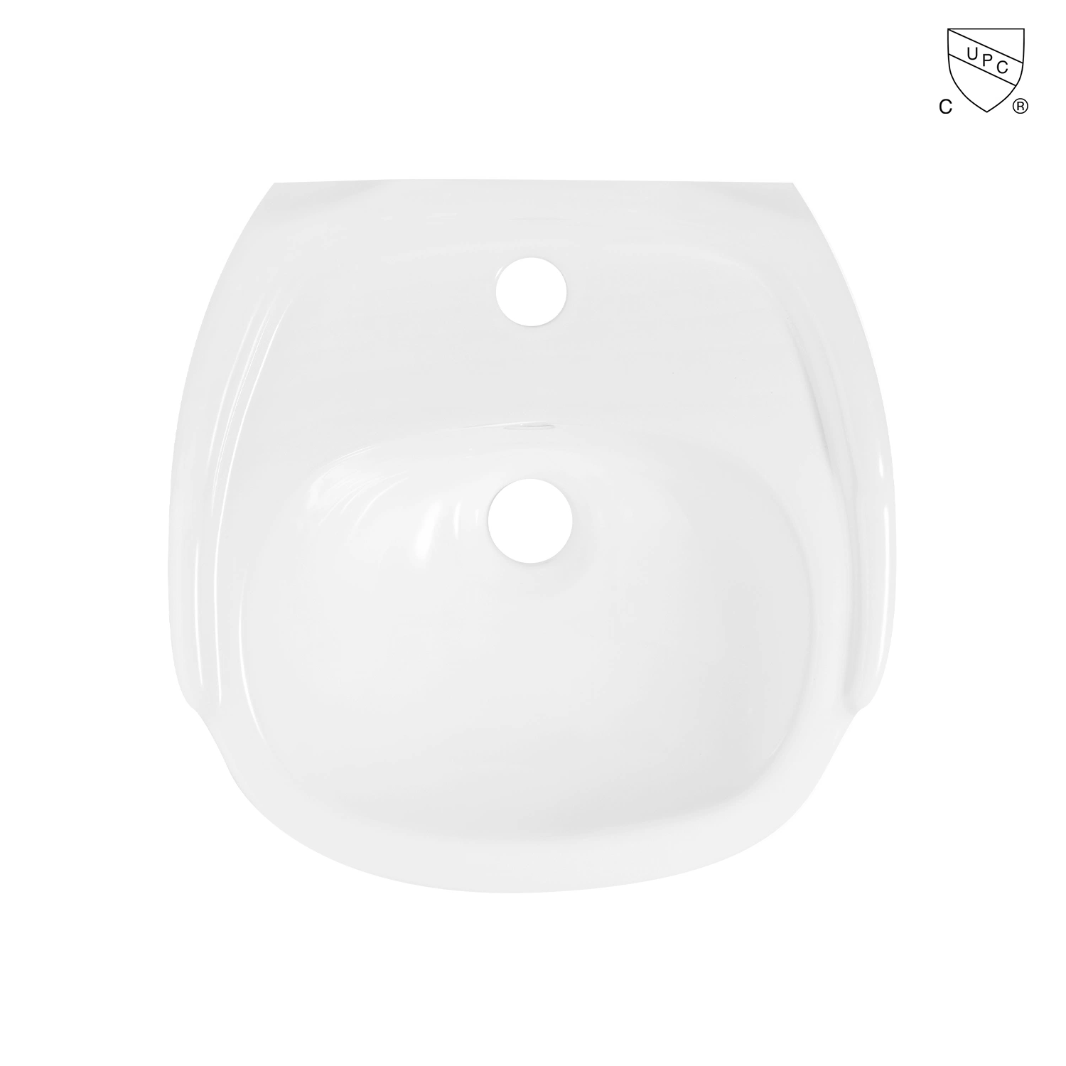 Bathroom Glassy White Oval Ceramic Porcelain Sanitary Ware Vanity Hot Sale Wall-Mount Furniture with Pre-Drilled Overflow