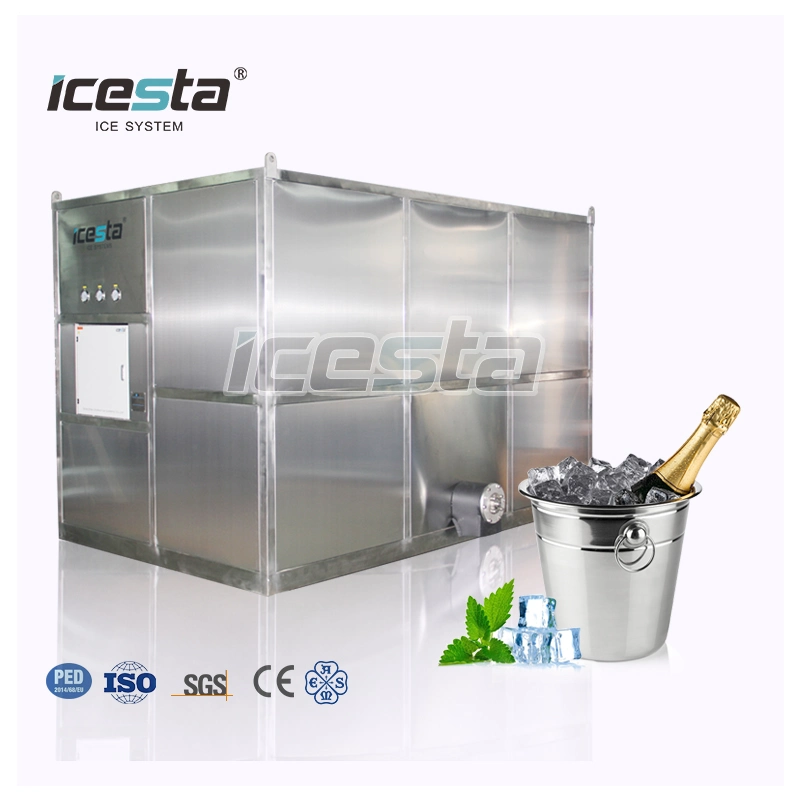 Personalização Icesta 1 3 5 8 10 ton Industrial Ice Máquina de fazer cubo para sistema de gelo Icesta