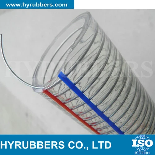 Hyrubbers Transparent PVC Steel Wire Reinforced Hose / Flexible Plastic Pipe Tube/ PVC Hose