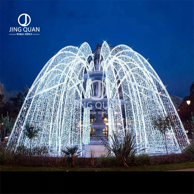 Deslumbrante luz de ilusão óptica de adornos de parque 3D Fountain Beautify Light Decoração das festas de Natal