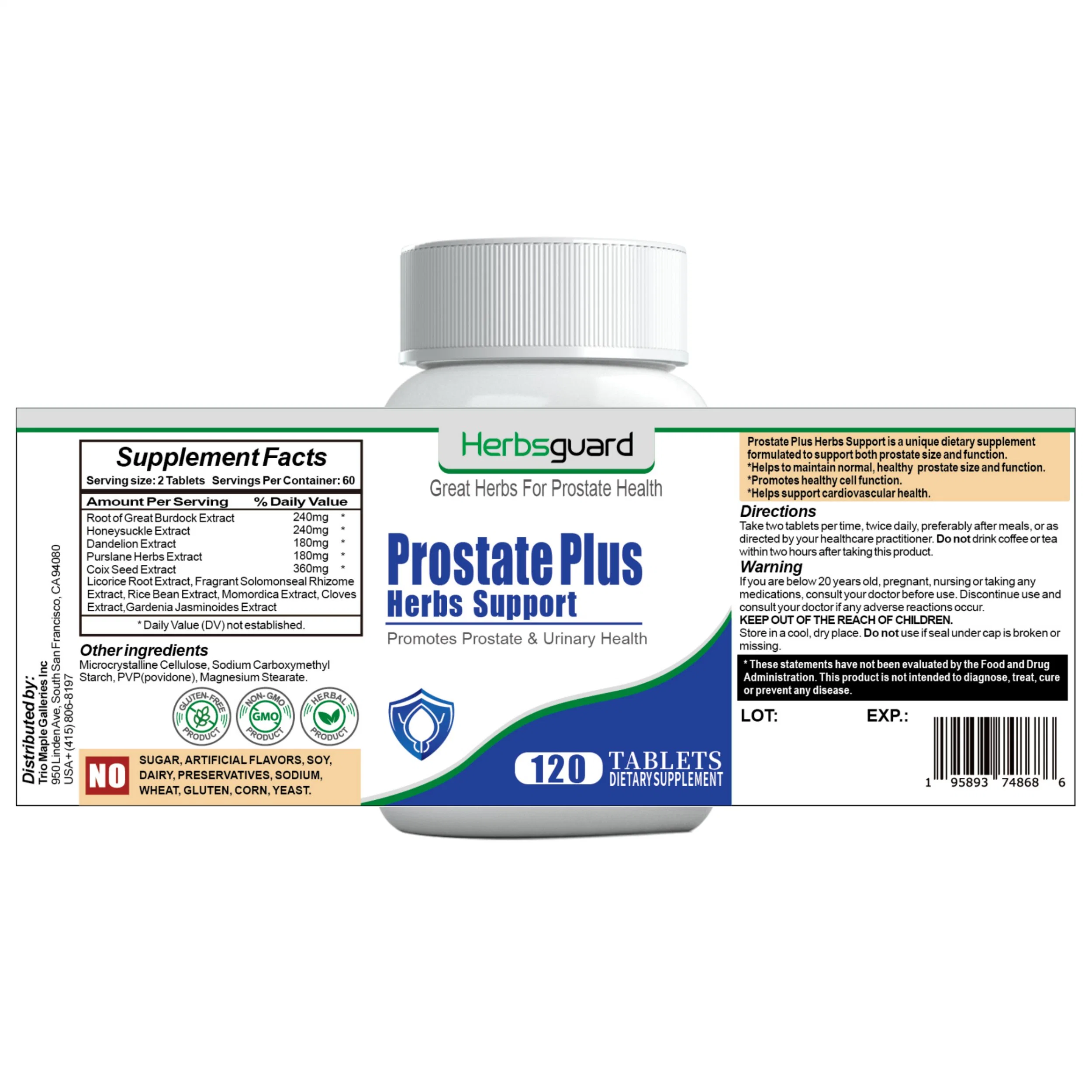 Safe Effective Herbs Food Improve Enlarged Prostate Urinary Tract Infection Dietary Supplement