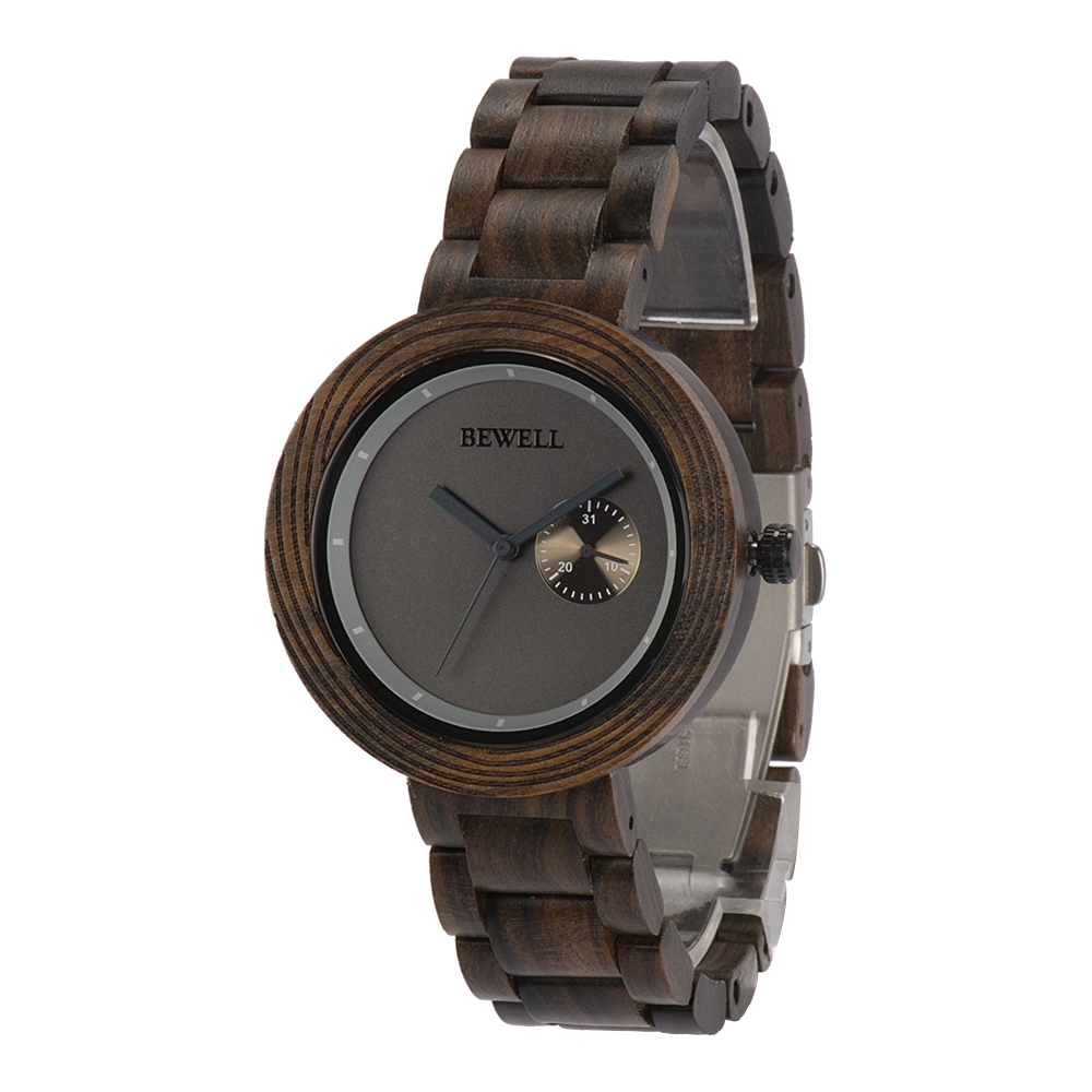 Custom Natural Handcrafted Zebra Black Sandalwood Mens All Wood Watches with Private Label