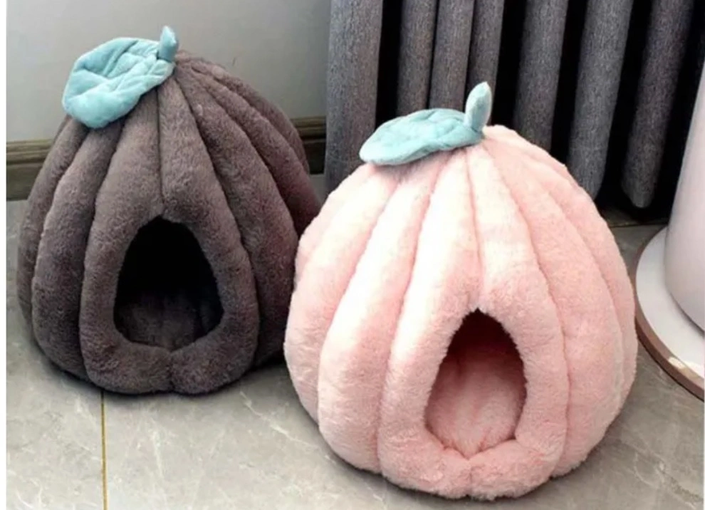 Winter Dog Cat House Pumpkin Warm Dog Bed Removable Pet Supplies