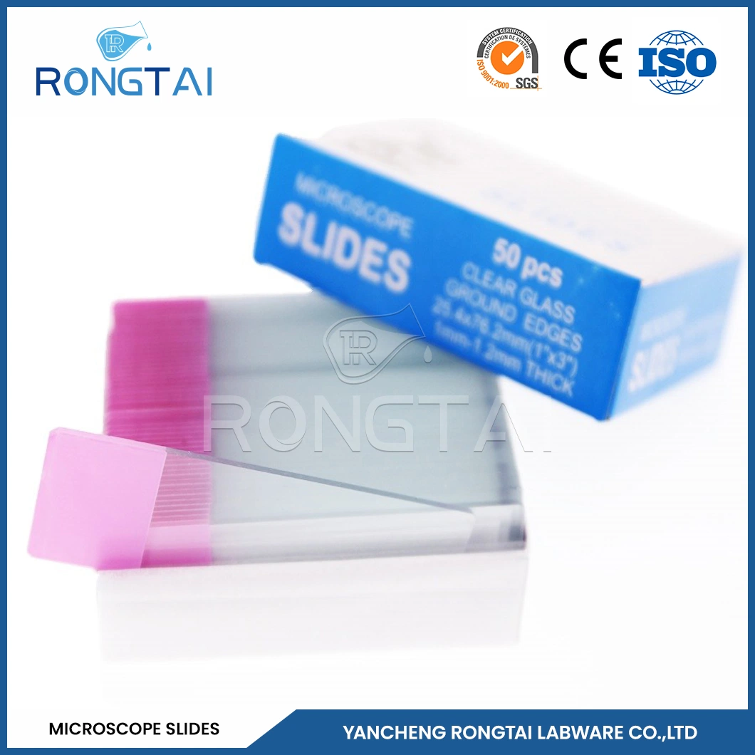 Rongtai Laboratory Consumables Wholesale/Supplierr Medical Glass Slides China 7101 7102 7105 7107 7109 Thick Glass Microscope Slide