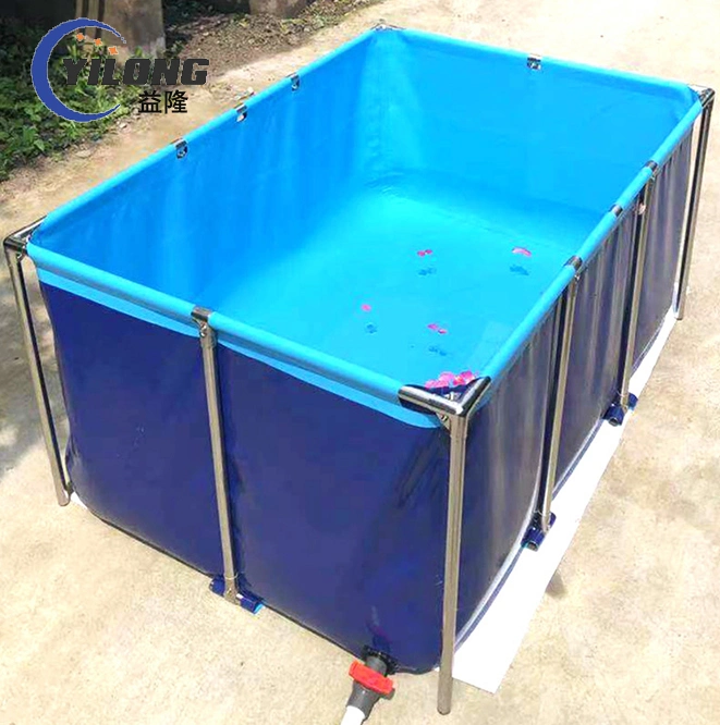 Fish Breeding Customized Steel Frame PVC Reinforced Portable Rectangle Water Tank Tarpaulin