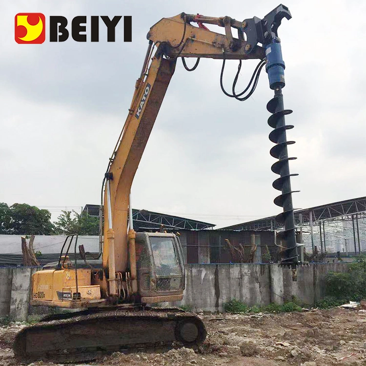 Hot Sale Beiyi Brand Hydraulic Earth Auger Post Hole Digger Hydraulic Auger Drive with Drill for Hole Drilling