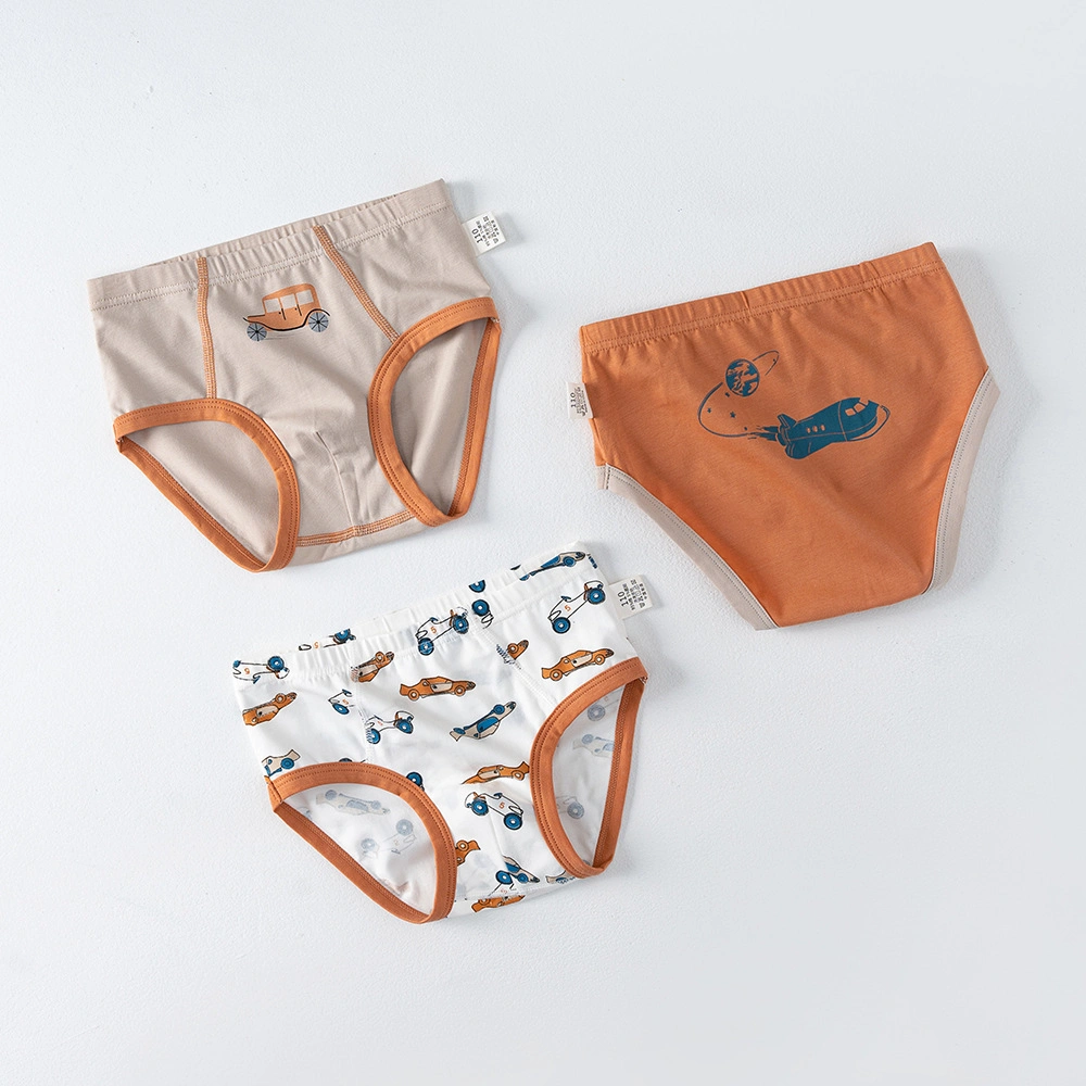 Children's Boys Underwear Breathable Comfortable Cotton Briefs Cartoon Dinosaur Shorts Three-Piece Underpants