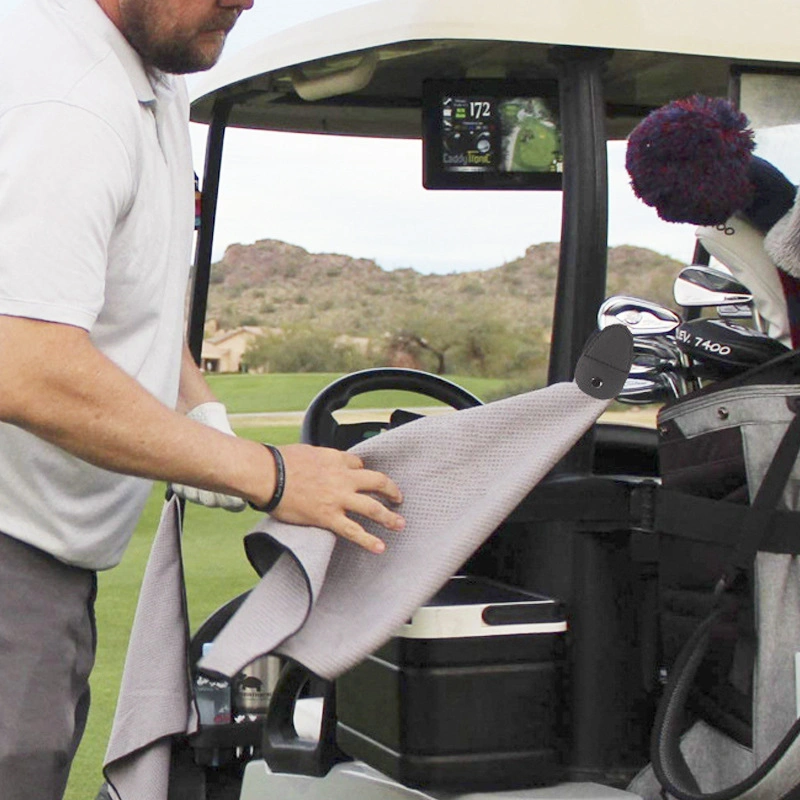 Logotipo personalizado Golf magnético paño de microfibras Stick al carro de golf o clubes accesorios extraíble gris para gimnasio Golf