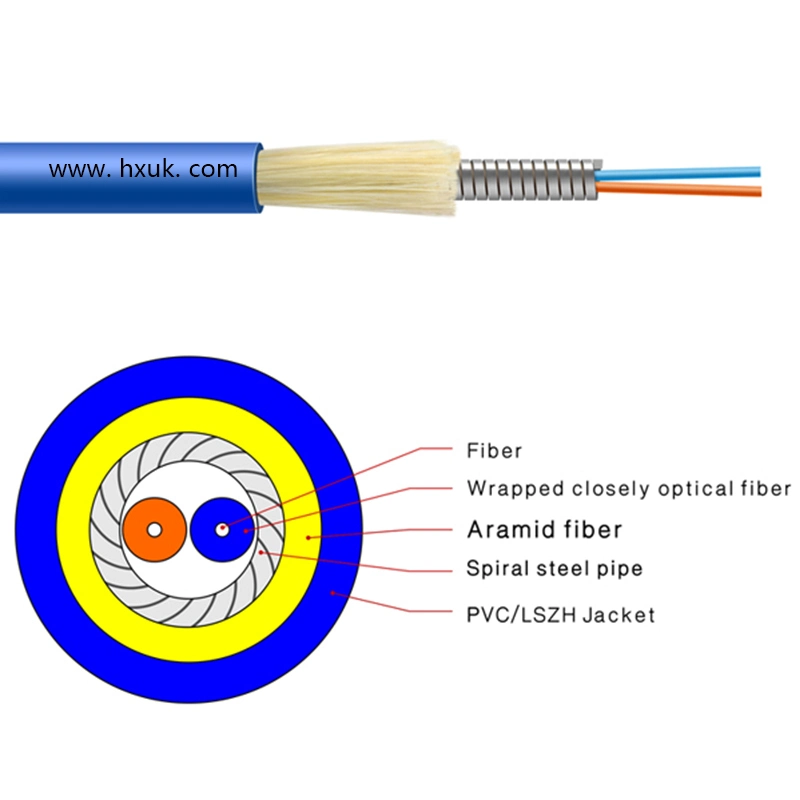 Indoor Double Armoured Spiral Wire Aerial Fiber Communication Cable (Gjsfjv)