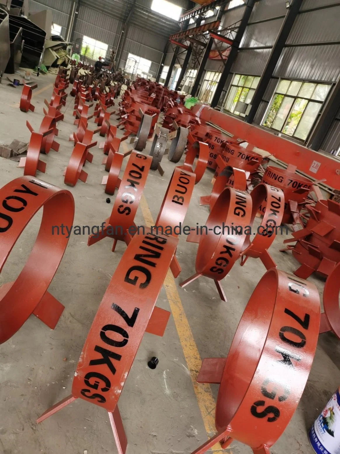 Red Epoxy Zinc Rich Paint Circular Mooring Ring, Buoy Ring OEM