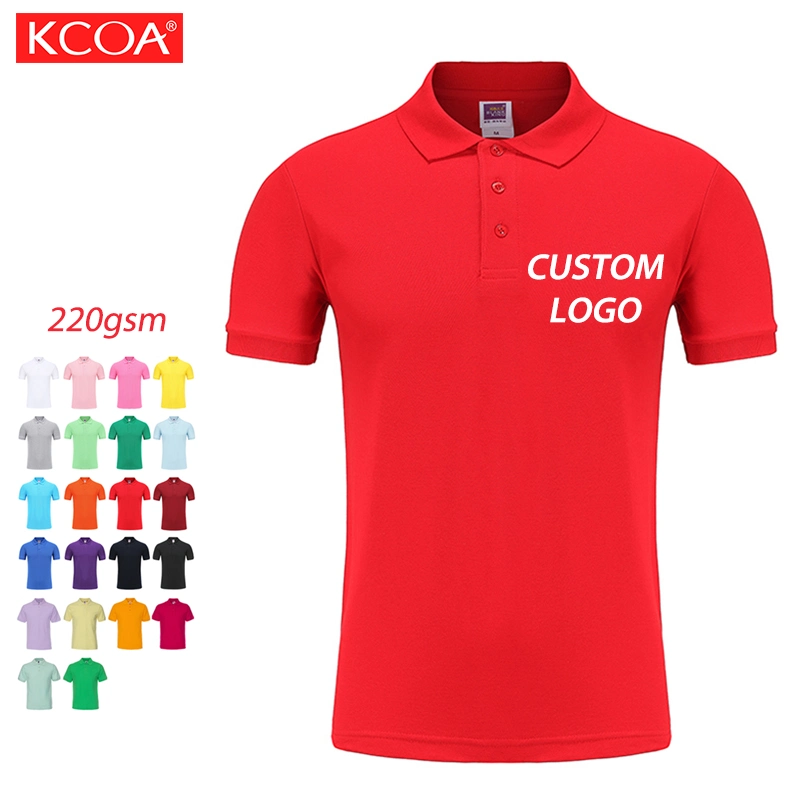 Barato 2021 Vermelho em branco de algodão Polo shirt promocional para homens