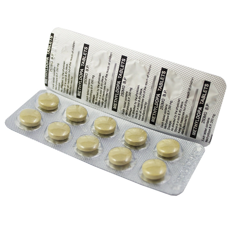 Tratamiento de la hipertensión, Methyldopa Tablets, 250mg, OEM