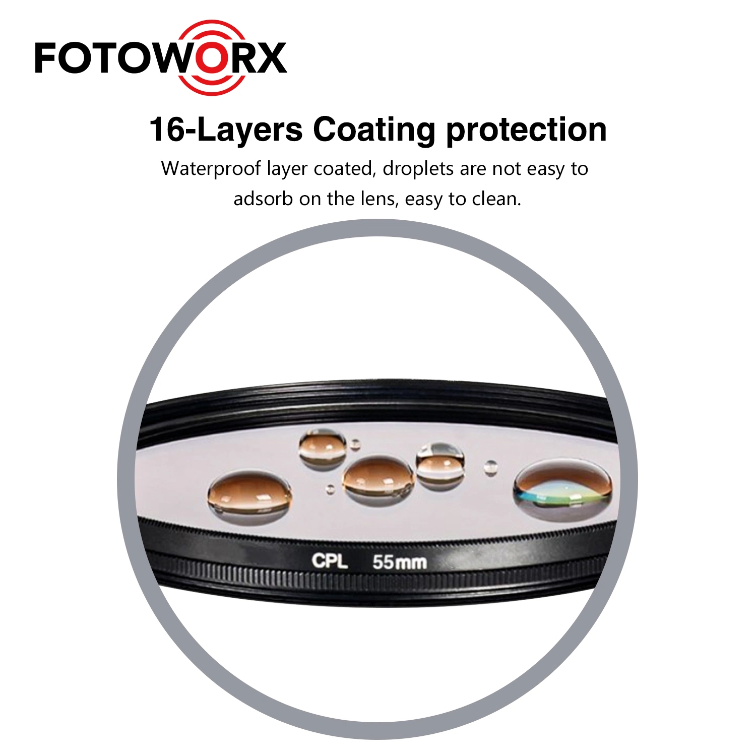 58mm Mc CPL Lens Filter Removes Reflections From Glass &amp; Water