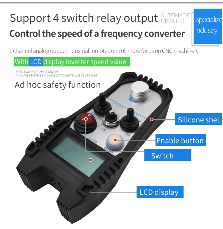 Fabrico controlo de velocidade única personalizado Rádio industrial controlo remoto Mineração Equipamento