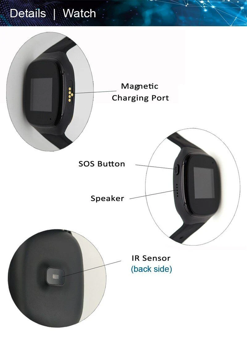 4G LTE Anti-sabotagem bracelete GPS Rastreamento em tempo real relógio com IP68 impermeável para o Autor