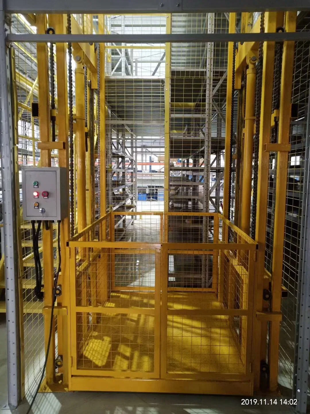 Hydraulic Guide Rail Goods Lift Cargo Elevator for Mezzanine Building