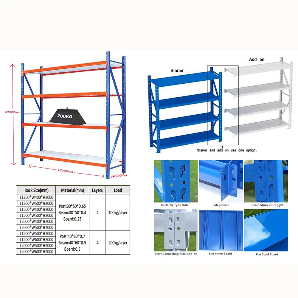 Medium Duty Bulk Storage Shelves Rack with SGS