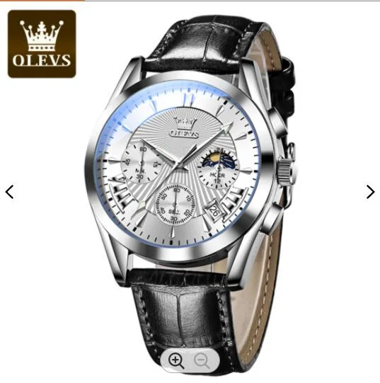 Olevs 2876 Factory Wristwatches Sales Luxury Brand Men Waterproof PU Leather Fashion Diamond Quartz Men Watches