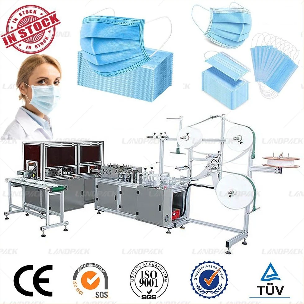 Automatic 3ply Nonwovens 1+1 Disposable Surgical Dust Medical Face Mask Making Machine