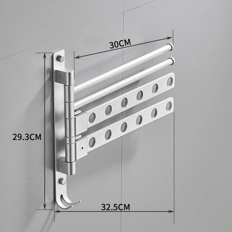 Wall Mounted Space Aluminum Bathroom Rotating Coat Hooks Towel Hanger Towel Rack