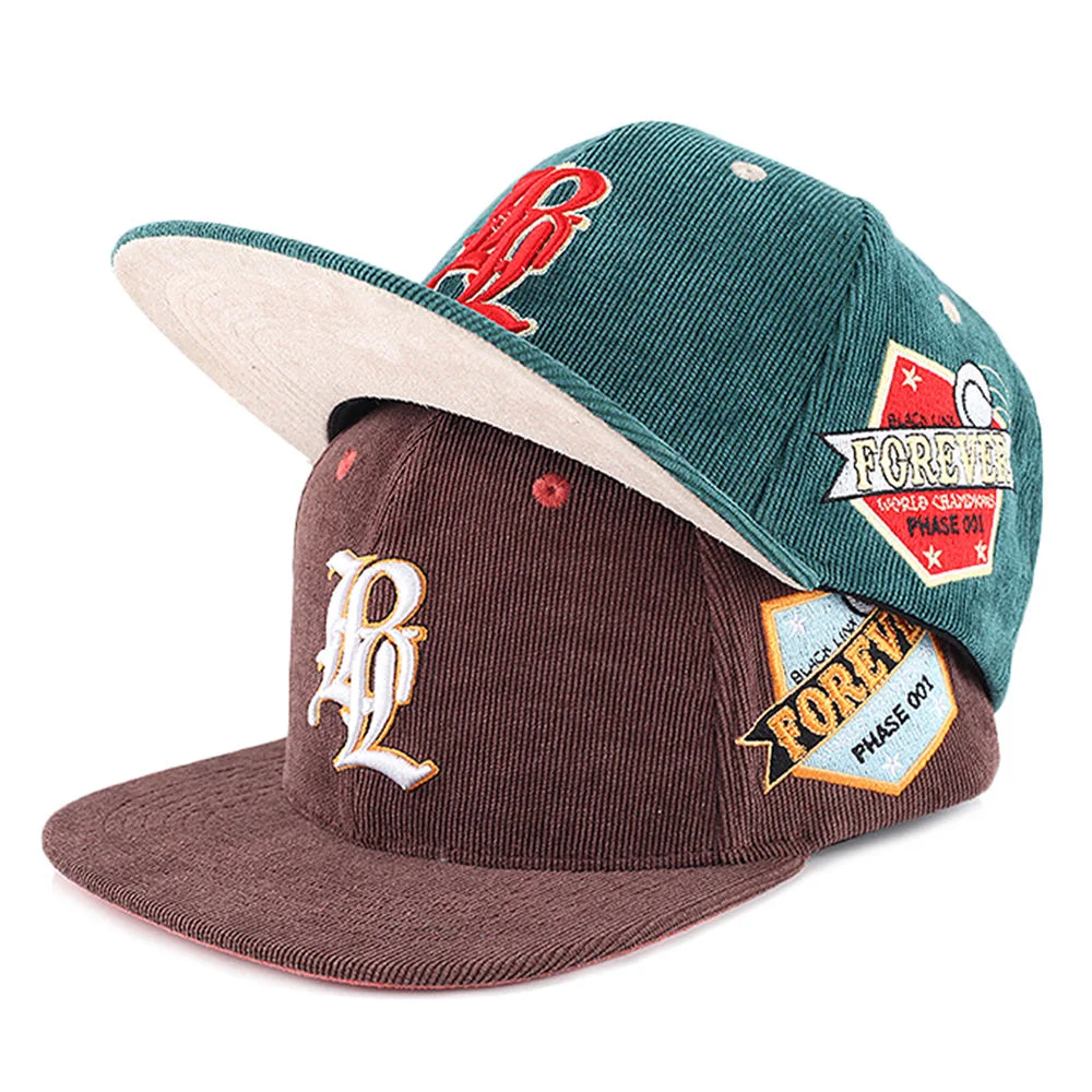 Custom Vintage Corduroy 3D Embroidery Sports Caps Snapback Hats Other Cap