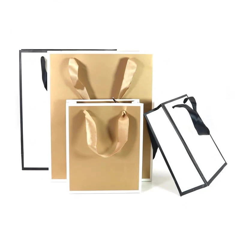 Recycelbare Kraftpapier Custom Boutique Portable Geschenkverpackung Tasche Kleidung Tasche