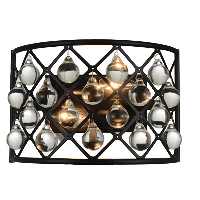 Modern Matt Black Clear Crystal Balls Pendant Lamp with UL/CE/RoHS Certificate