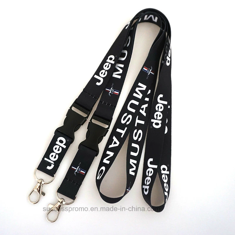 Printed Promotion ID Card Lanyard with Detachable Buckle