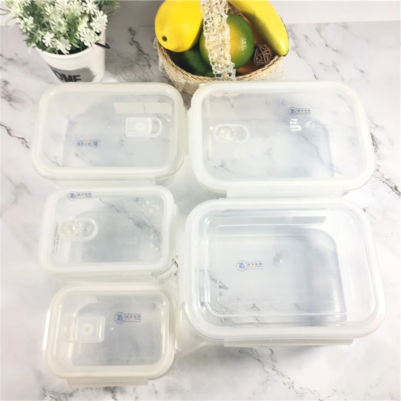 Heat Resistant 360ml High quality/High cost performance  Flower Decal Glass Lunch Box Food Storage Container Set Glassware