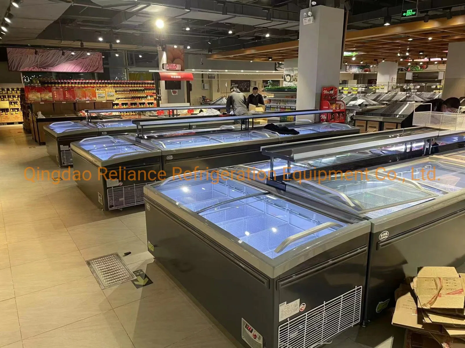 Supermarket Commercial Combined Island Freezer Frozen Freezer Display Fridge Refrigeration Equipment