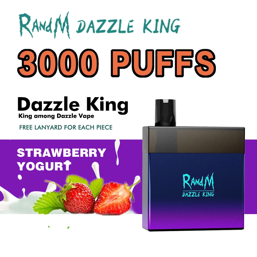 Nuevo flujo de aire provenientes de varios sabores afrutados Randm PRO Dazzle Rey 3000 inhalaciones de 0%, el 2%, el 3%, un 5% de la nicotina Vape desechables Pen